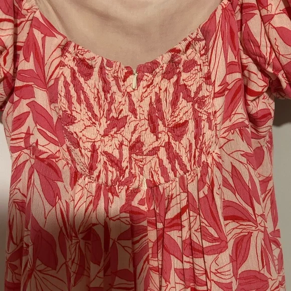 Floral Pink pattern Puff Sleeve Dress - Picture 3 of 5